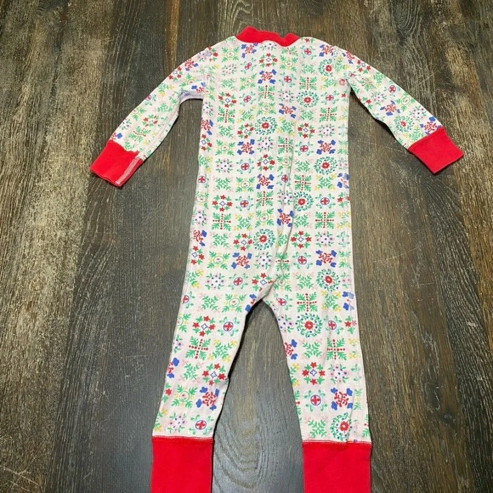 HANNA‎ ANDERSSON Baby Organic Zip Sleeper Swedish Garland 80 18-24 months EUC